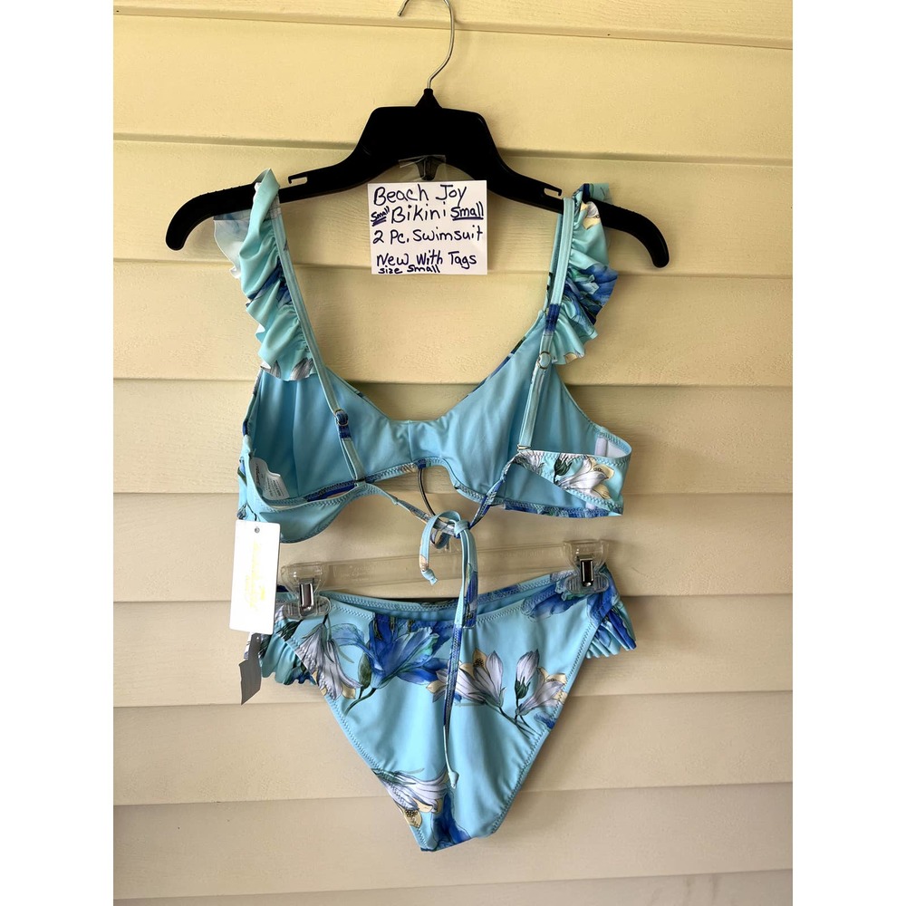 NWT Beach Joy Bikini 2 pc swim-suite S-TOP M-BOTTOM